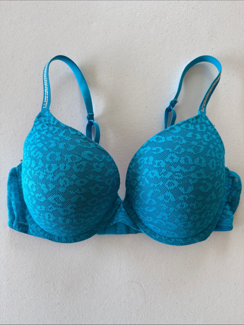 PINK Victoria's Secret Teal Lace  Wear Everywhere Push-Up Bra
